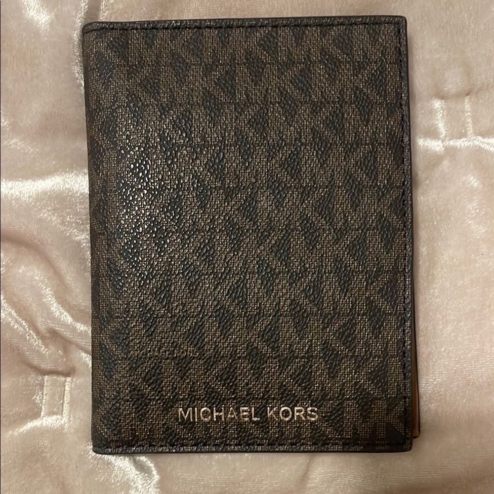 Michael Kors Brown Leather Wallet and Passport Holder